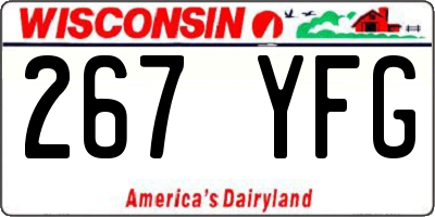 WI license plate 267YFG