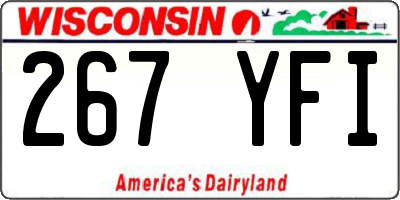 WI license plate 267YFI