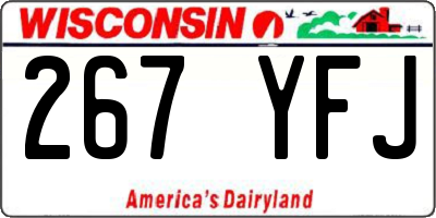 WI license plate 267YFJ