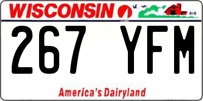 WI license plate 267YFM