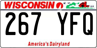WI license plate 267YFQ