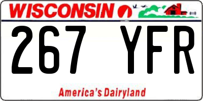 WI license plate 267YFR