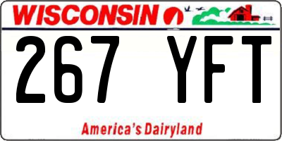 WI license plate 267YFT