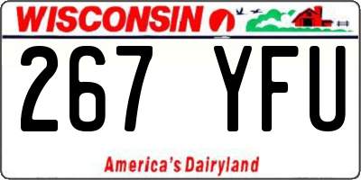 WI license plate 267YFU