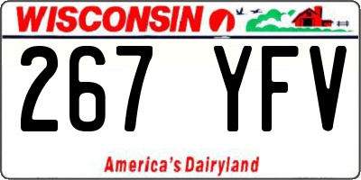 WI license plate 267YFV