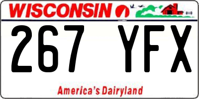 WI license plate 267YFX