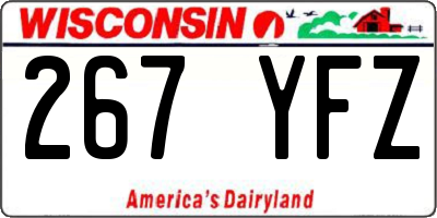 WI license plate 267YFZ