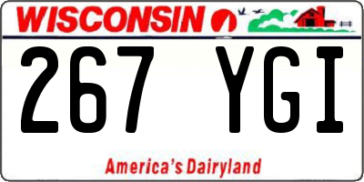 WI license plate 267YGI