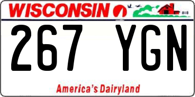 WI license plate 267YGN