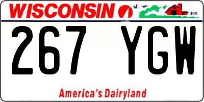 WI license plate 267YGW