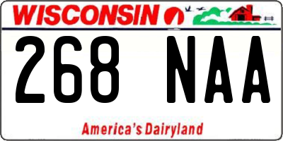 WI license plate 268NAA