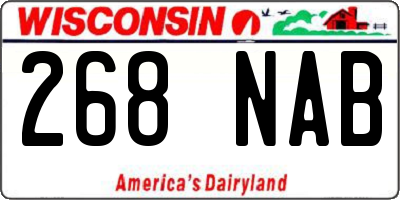 WI license plate 268NAB
