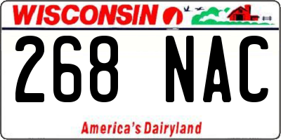 WI license plate 268NAC