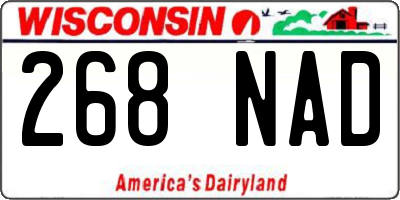 WI license plate 268NAD