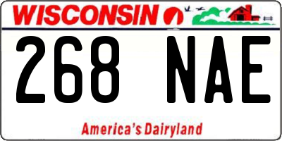 WI license plate 268NAE
