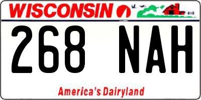 WI license plate 268NAH