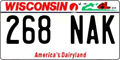 WI license plate 268NAK