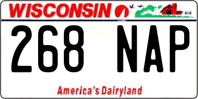 WI license plate 268NAP