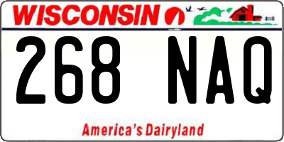 WI license plate 268NAQ