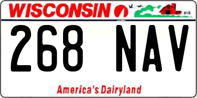 WI license plate 268NAV