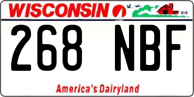 WI license plate 268NBF