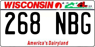 WI license plate 268NBG