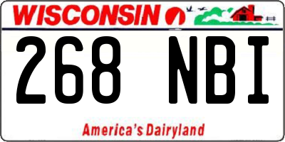 WI license plate 268NBI