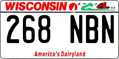 WI license plate 268NBN