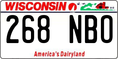 WI license plate 268NBO