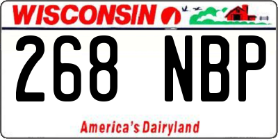 WI license plate 268NBP