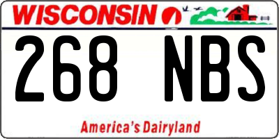 WI license plate 268NBS