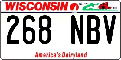 WI license plate 268NBV