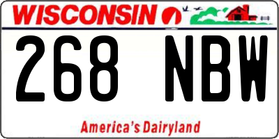 WI license plate 268NBW
