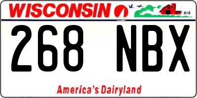 WI license plate 268NBX