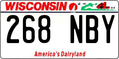 WI license plate 268NBY