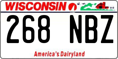WI license plate 268NBZ