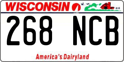 WI license plate 268NCB