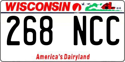 WI license plate 268NCC
