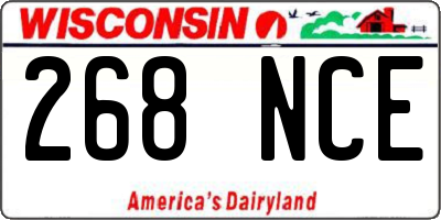 WI license plate 268NCE