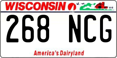 WI license plate 268NCG