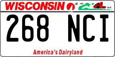 WI license plate 268NCI