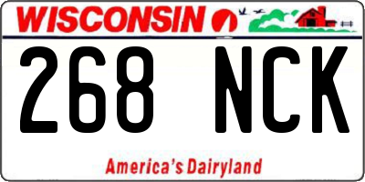 WI license plate 268NCK
