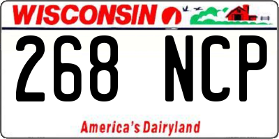 WI license plate 268NCP