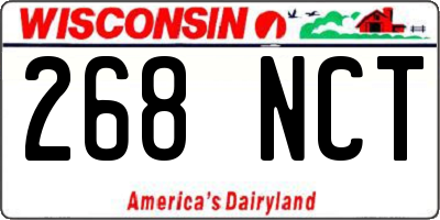 WI license plate 268NCT