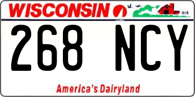 WI license plate 268NCY