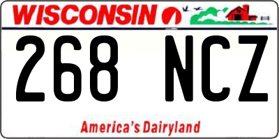 WI license plate 268NCZ