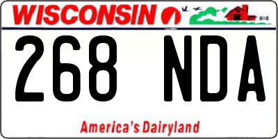 WI license plate 268NDA