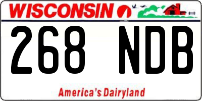WI license plate 268NDB