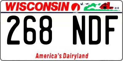 WI license plate 268NDF