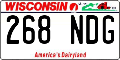 WI license plate 268NDG